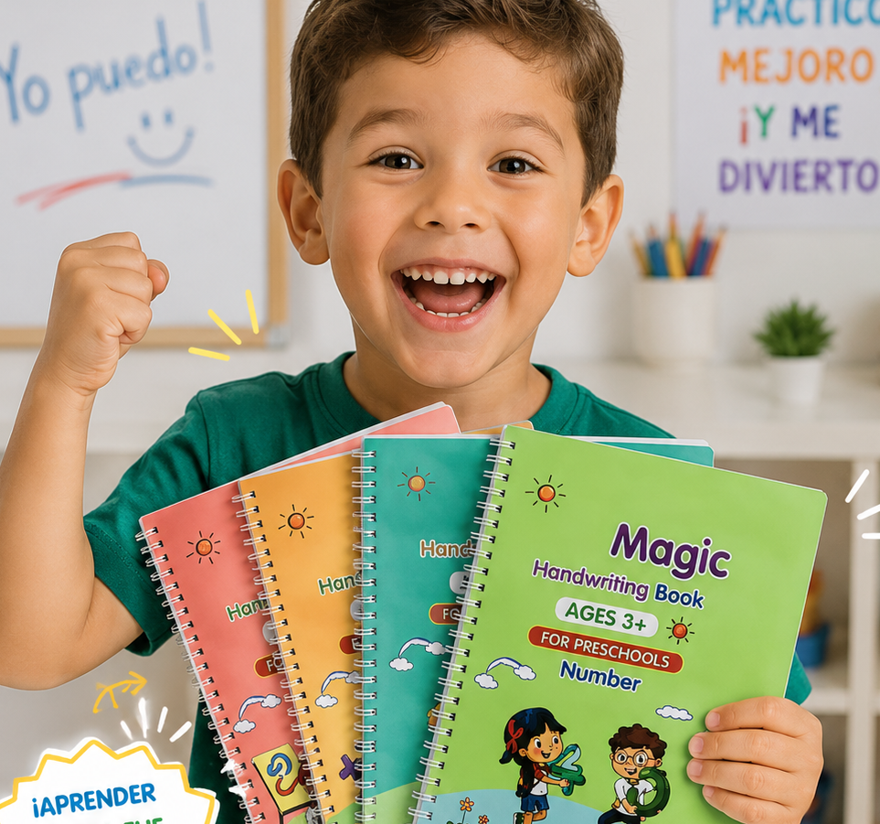 Set 4 Cuadernos Magic Caligrafía Montessori