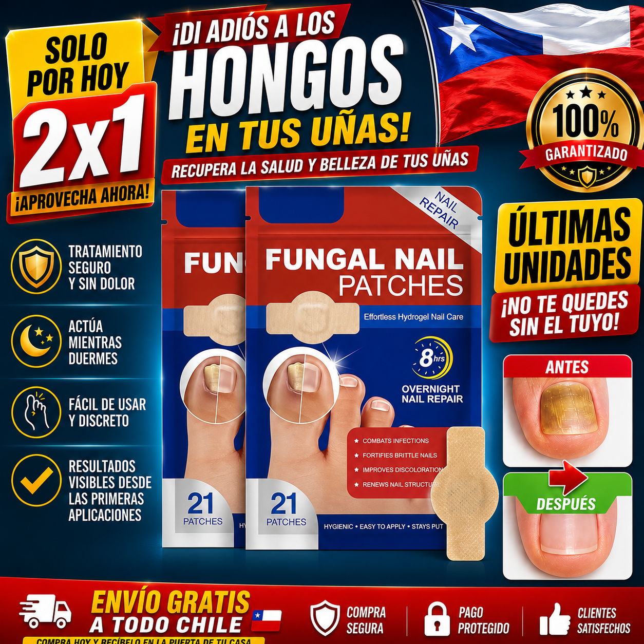 PARCHES UÑAS ANTIHONGOS 2x1
