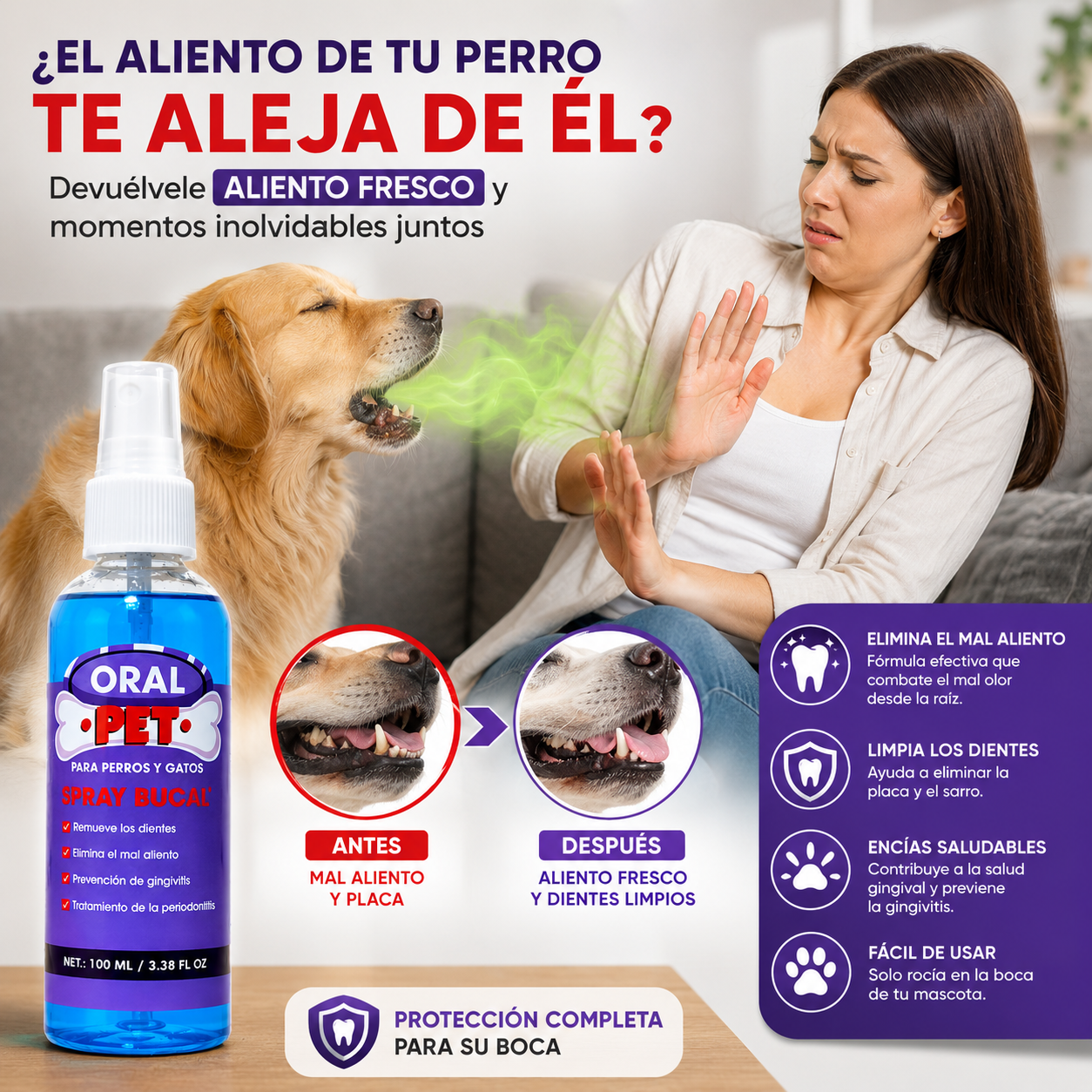 Oral Pet Spray Bucal Limpiador Mascotas